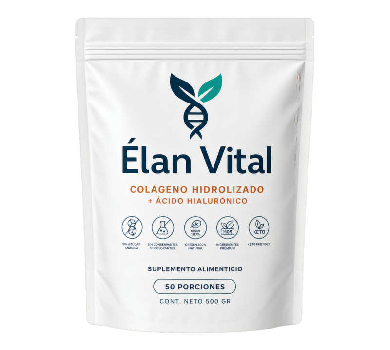 Élan Vital colágeno hidrolizado con ácido hialurónico, 500 g